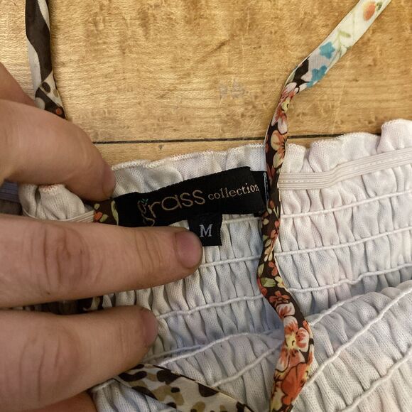 Grass Collection Dress Women’s Size Medium Off Shoulder Maxi Fit N Flare Floral - Picture 4 of 12